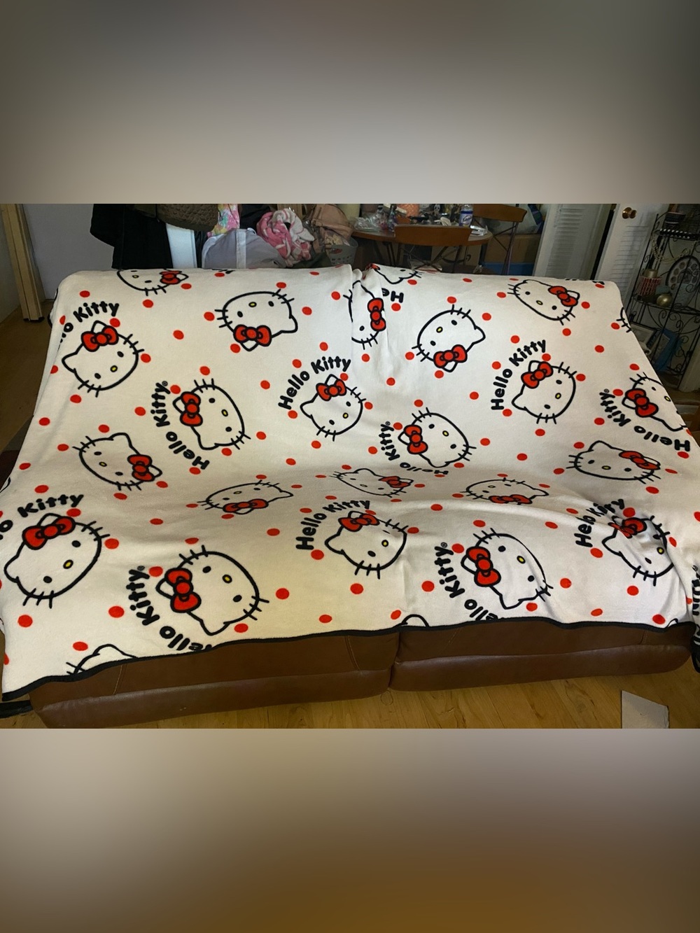 Sanrio Hello Kitty White, Red & Black Plush Throw